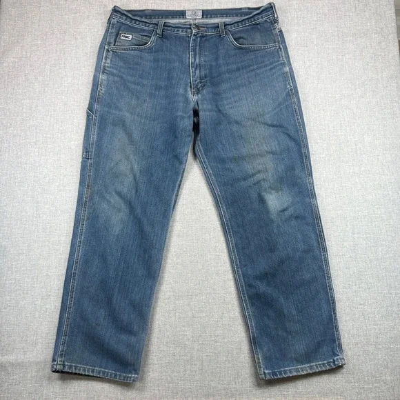 2 Pairs Tyndale FR Flame Resistant Carpenter Jeans Men 38x30 CAT2 Blue Utility
